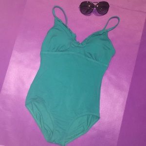 Aqua Ruffle One Piece Jantzen Flattering Turquoise